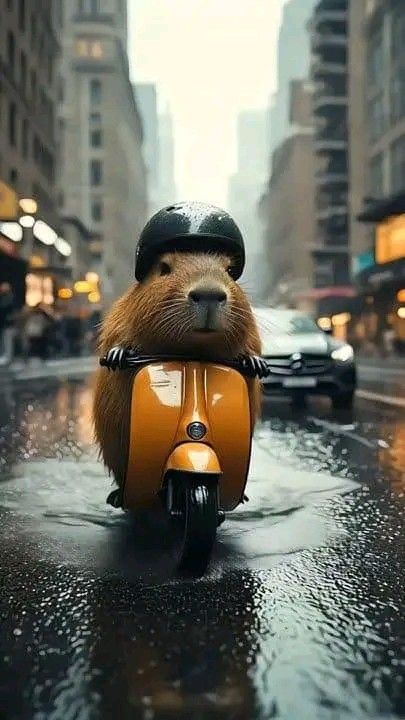 Capybara on scooter — Childcare and family